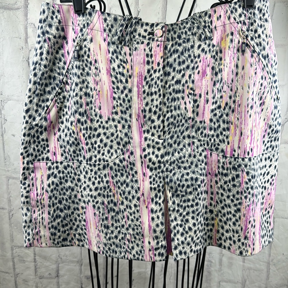 DKNY Golf Animal Print Skirt Under Shorts Stretchy Athletic Athleisure